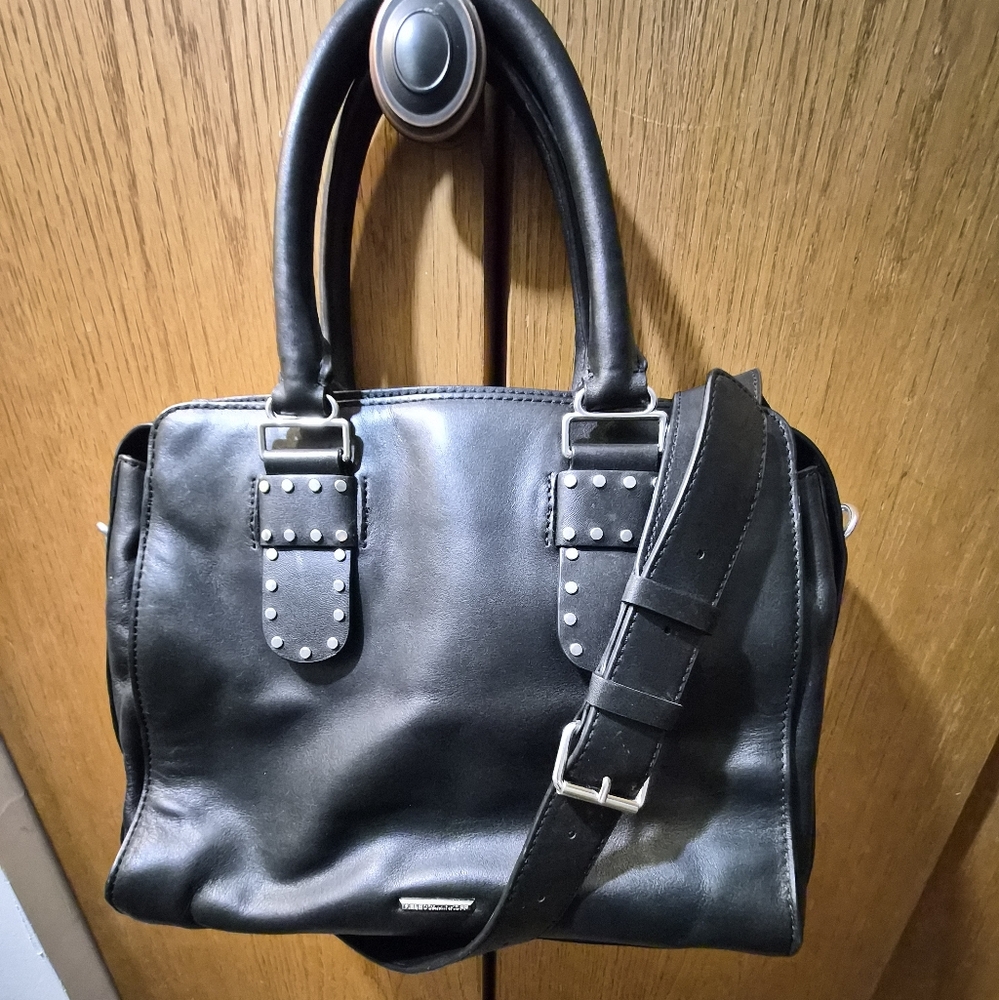 Rebecca Minkoff Black Leather Ladies Bag. Stainless Hardware. Crossbody